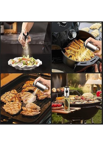 Sprey Yağdanlık Cam Şişe Yağ Püskürtücü 100 ml Airfryer Kızartma Izgara Salata Için Yağlık