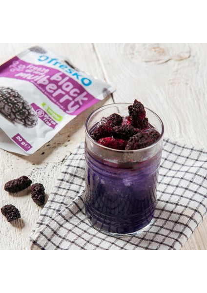 Karadut Kuru Meyve Cipsi 20 gr – İlave Şekersiz & Katkısız - Dondurularak Kurutulmuş Sağlıklı Atıştırmalık – Freeze Dried Karadut
