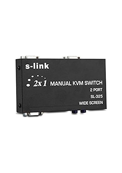 SL-325 2 Port Vga+Ps2 1.8m M/m Kablolu Manuel Kvm Switch
