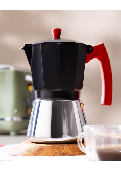 Carla Moka Pot - Siyah - 450 ml