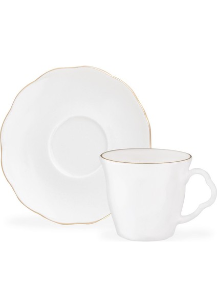 Vela 6 Kişilik 12 Parça Kahve Fincan Takımı - Beyaz/gold - 90 ml indirimleri