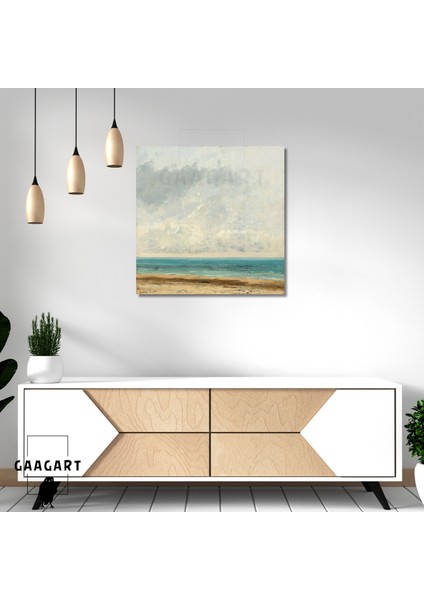 Kare Kanvas Tablo Ünlü Eserler Gustave Courbet-Calm Sea (1866)