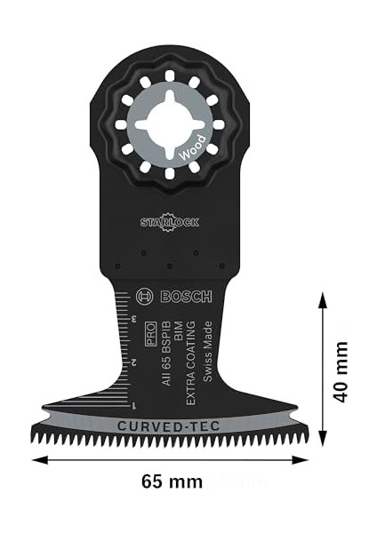 1x Pro Aıı 65 Bspıb Daldırmalı Kesim Testere Bıçağı (Sert Ahşap, Plastik Kaplı Levhalar, Genişlik 65 Mm, Professional Aksesuar Çok Fonksiyonlu Makine)