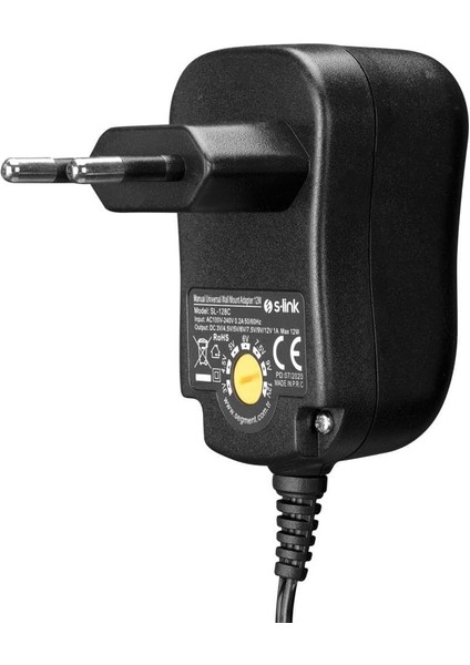 SL-128C 3 Volt - 12 Volt 1 Amper Ayarlı 8 Uçlu Swıtch Mode Plastik Kasa Adaptör