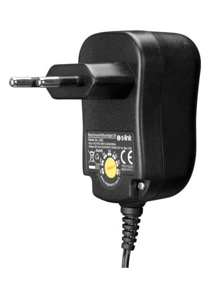 SL-128C 3 Volt - 12 Volt 1 Amper Ayarlı 8 Uçlu Swıtch Mode Plastik Kasa Adaptör