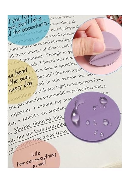 Şeffaf Renkli Yapışkan Post It Daire Not Kağıdı Dairenot (5 Li Set-2)