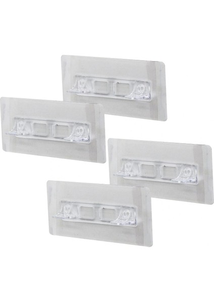 4pcs Raf Ayak Aparatı Şeffaf Pvc Yapışkanlı + Vidalanabilir 2X10CM