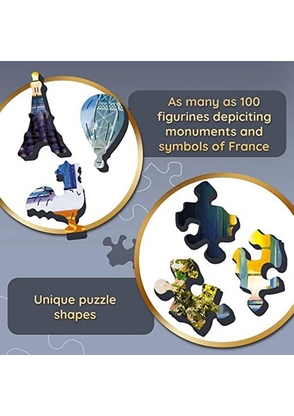 TR20142 1000 Parça Ahşap El Sanatları Düzensiz Şekiller 100 Figür Anıtlar ve Semboller Yetişkinler ve Çocuklar Için Modern Bulmaca Kendin Yap 12+ Ahşap Fransız Sokak fiyatları