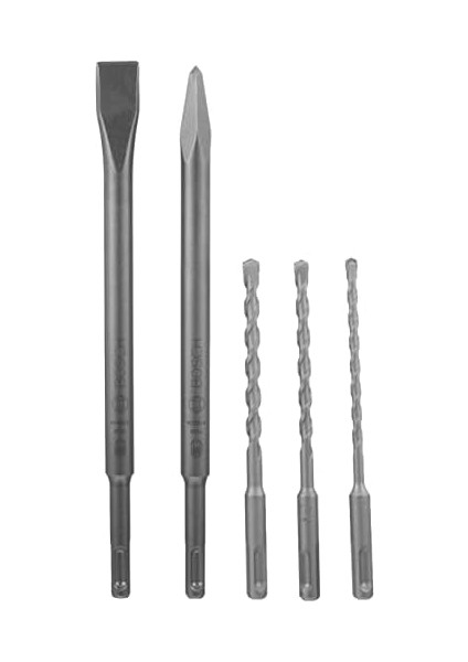 Professional Accessories - Sds-Plus Kırıcı Delici ve Keski Seti 5 Parça, Yeşil fırsatları