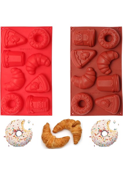 Esnek Tatlı Kalıbı - Donut ve Yuvarlak Tatlılar Için Çok Amaçlı Silikon Kalıp, Çikolatalı Kek, Dondurma, Jöle, Reçel Için