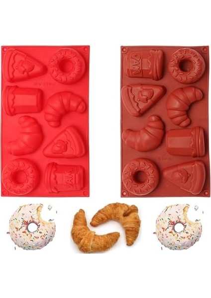 Esnek Tatlı Kalıbı - Donut ve Yuvarlak Tatlılar Için Çok Amaçlı Silikon Kalıp, Çikolatalı Kek, Dondurma, Jöle, Reçel Için