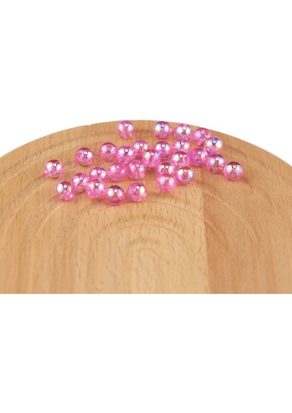 Plastik Inci Pembe Boncuk Şeffaf Janjanlı 8 mm 500 Gram Çanta ve Takı Aksesuar Boncuğu