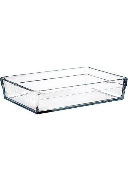 Borcam Premium Dikdörtgen Tepsi, 20 cm x 29 Cm, Şeffaf, 2.5 Litre