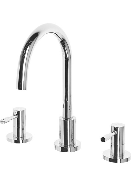 Sıpı Lavabo Bataryası, 3 Delikli, Pirinç Gövde, Su Tasarruflu, Kavisli Tasarım