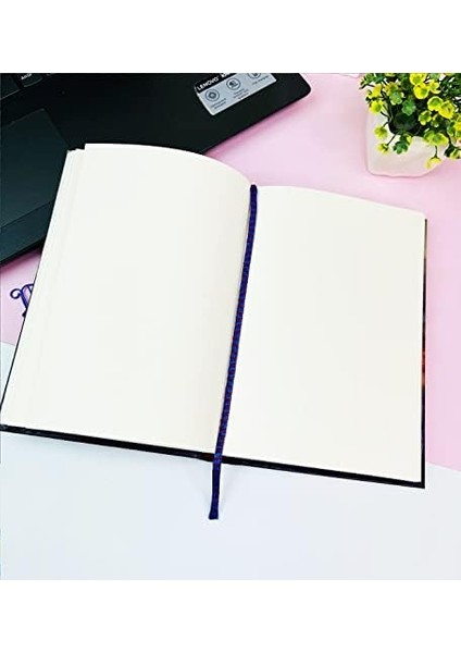 Çiçeği Tasarımlı Kalın Kitap Görünümlü Defter ve Bez Çanta Set