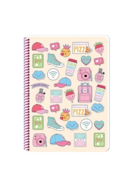 Color A4 80 Yaprak Çizgili Pp Kp. Spiralli Sweet Fun Defter