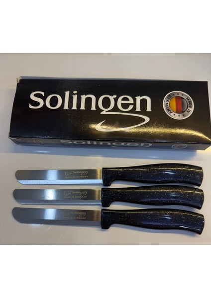 Solingen 3’lü Siyah Simli Micro Et Sebze Doğrama Bıçağı Seti modelleri