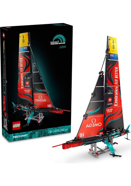 Technic Emirates Team New Zealand AC75 Yat 42174 - Yetişkinler Için Yelkenli Tekne Modeli Yapım Seti (962 Parça)