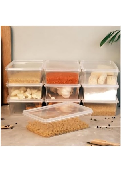 Adet Gıda Saklama Koruma Kabı Saydam Hava Geçirmez Soğuğa Dayanıklı Organizer Kap 1.3 Litre