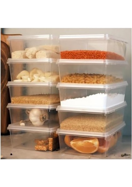 Adet Gıda Saklama Koruma Kabı Saydam Hava Geçirmez Soğuğa Dayanıklı Organizer Kap 1.3 Litre