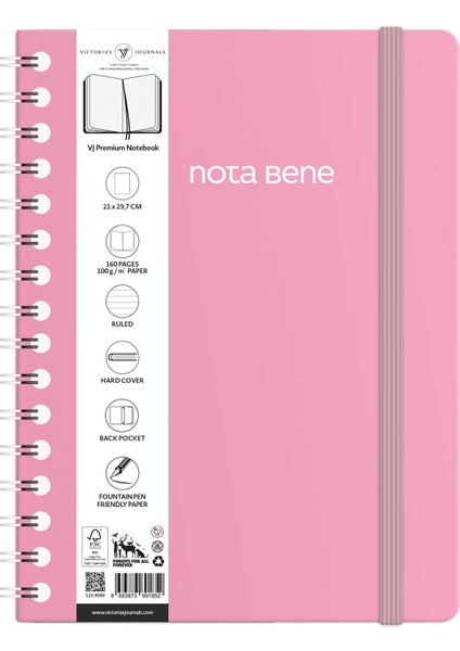 Bene Spiralli Premium Sert Kapak Defter, 21X29,7 Cm, Çizgili