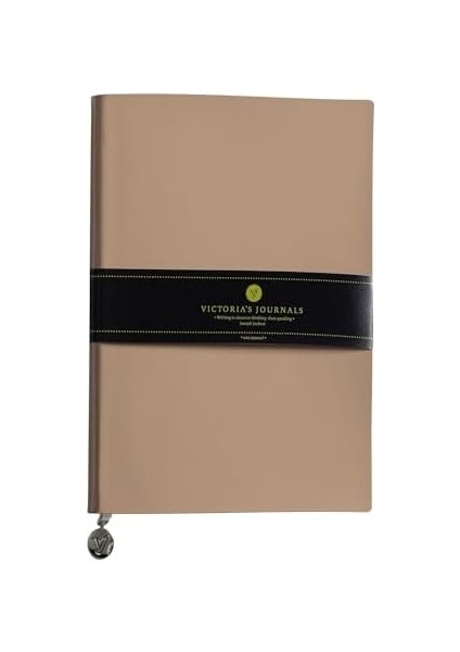 Rugan Esnek Kapak Çizgili Defter, 14.8X21 cm -Bej