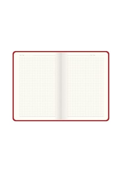 Color 13X21 96 Yaprak Kareli Ciltli Premier Defter - Kırmızı