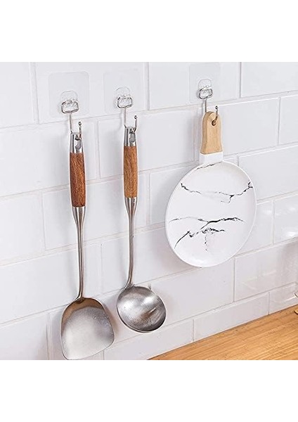 Banyo Için Krom Güçlü Yapışkan Kancalar Yapışkanlı Askılar Mutfak Ev Ofis Için Duvar Askıları (2 Adet Gönderilmektedir)