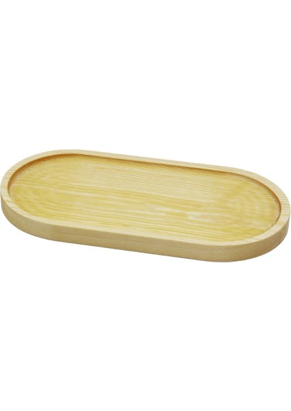 Oval Açık Renk=sade Ahşap Yağdanlık Altlık 25X12.5CM