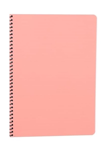 Infinity Pastel Serisi, A4, 6 Konulu (3 Kareli, 3 Çizgili) 180 Yaprak Pp Kapaklı Spiralli Defter, Pembe