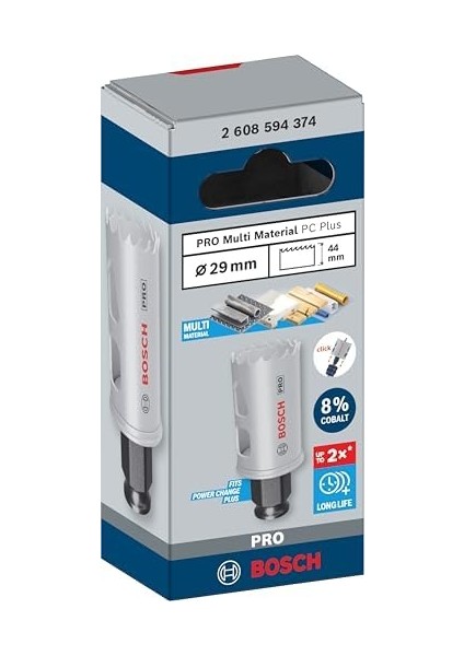 1 x Pro Multi Material Power Change Plus Delik Testeresi (Yumuşak Ahşap, Alçıpan Duvar Için, Çap 29 Mm, Profesyonel Aksesuar, Matkap/tornavida Için)