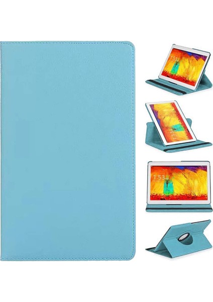 Merkezi Huawei Mediapad T3 7.0 Inç BG2-W09 Kapaklı Yatay Dikey 360 Derece Dönerli Kılıf, Standlı, Mavi