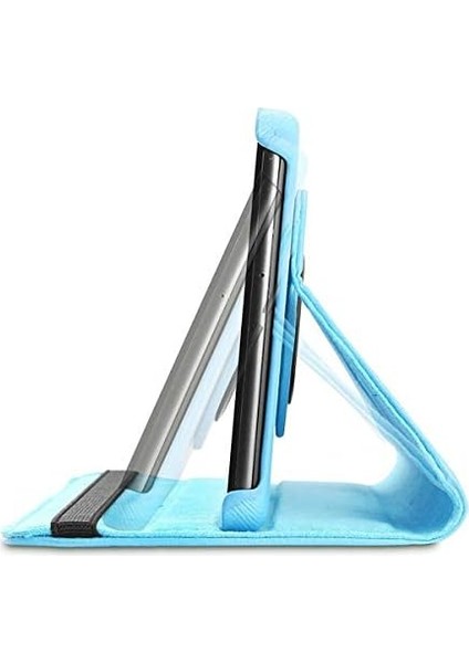 Merkezi Huawei Mediapad T3 7.0 Inç BG2-W09 Kapaklı Yatay Dikey 360 Derece Dönerli Kılıf, Standlı, Mavi
