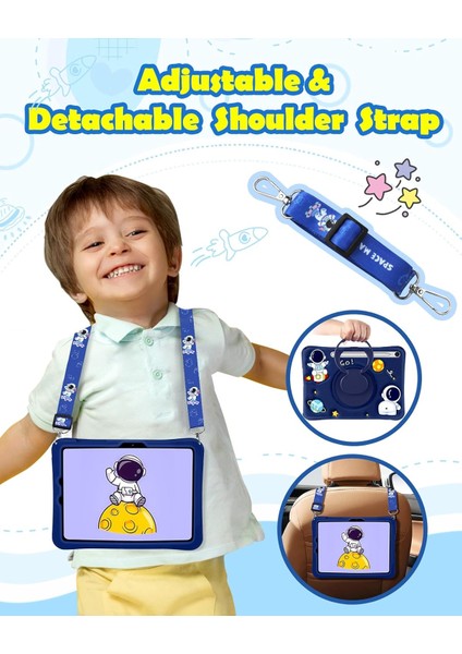 Huawei Matepad 11.5 Standlı ve Boyun Askılı Astronot Figürlü Çocuk Tablet Kılıf F indirimleri