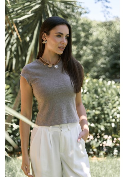 Kensal Dar Kesim Vizon T-Shirt modelleri