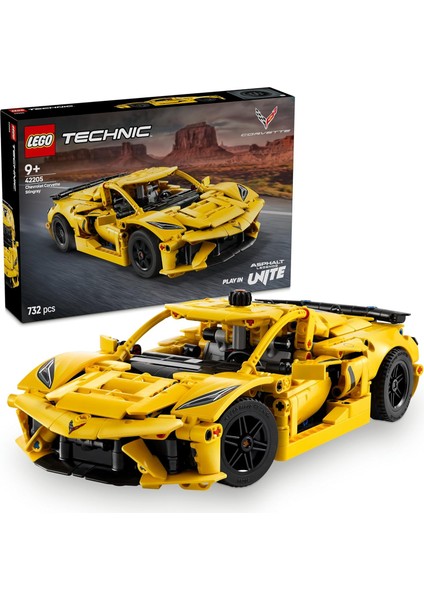 Technic Chevrolet Corvette Stingray 42205 - 9 Yaş ve Üzeri Erkek ve Kız Çocukları Için Silindirli Motor ve Diferansiyel Içeren Yapım Seti, Çocuklar ve Yetişkinler Için Hediye Fikri (732 Parça)