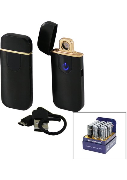 USB Dokunmatik - Elektronik - Aç Kapa Kapak USB Şarjlı Cep Çakmak
