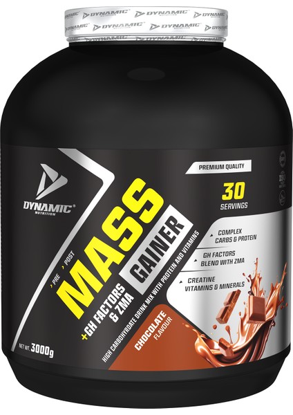 Mass Gainer + Gh Factors & Zma – 3000 gr - Çikolata - 30 Servis