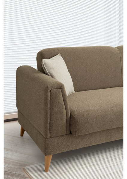 Gürün Ahşap Ayaklı Kahverengi 3 Lü Kanepe fırsatları