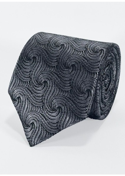 Dönence - Gri Pus Mikrofiber Kravat ve Mendil Seti - 7 cm Modern Kesim