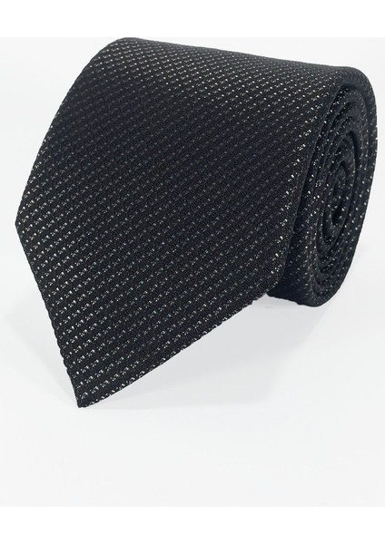 Antrasit Gri Çizgili Mikrofiber Kravat - 7 cm Modern Kesim