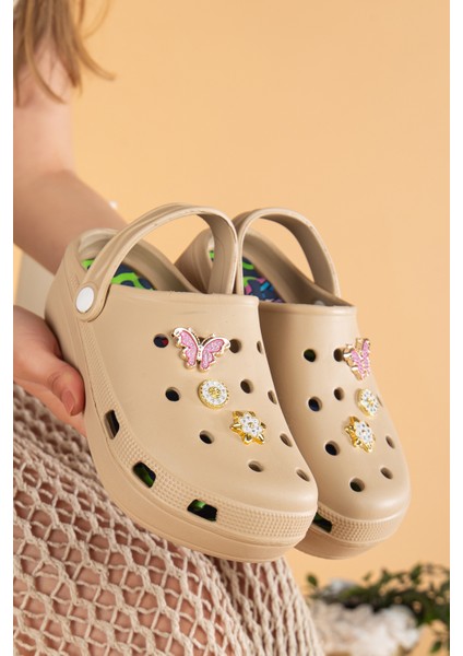 Masajlı Renkli Kaymaz Taban Aksesuarlı Yüksek Tabanlı Hastane Hemşire Plaj Deniz Cros Tipi Terlik modelleri