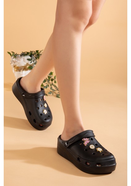 Masajlı Renkli Kaymaz Taban Aksesuarlı Yüksek Tabanlı Hastane Hemşire Plaj Deniz Cros Tipi Terlik fırsatları