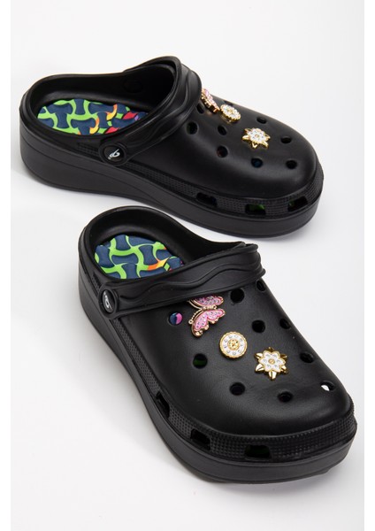 Masajlı Renkli Kaymaz Taban Aksesuarlı Yüksek Tabanlı Hastane Hemşire Plaj Deniz Cros Tipi Terlik indirimleri