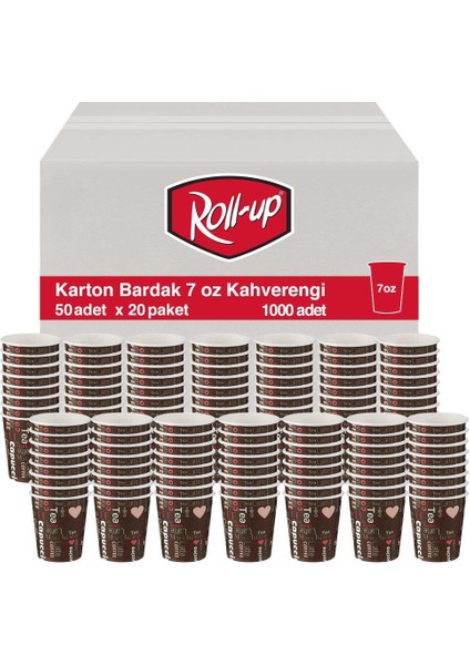 Karton Bardak 7 Oz Kahverengi 50'li 20 Paket (1000 Adet)