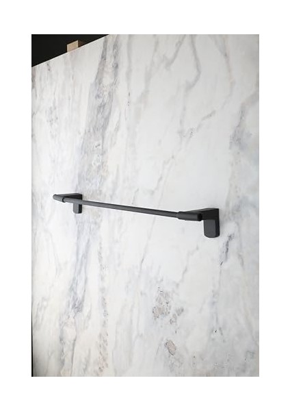 Banyo F1 Model Paslanmaz Siyah Uzun Havluluk, Havlu Askısı 40 cm 5 Yıl Garanti