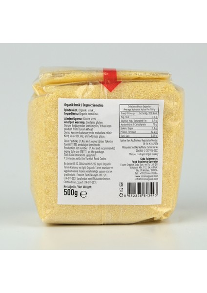 Organik Irmik 3x500gr