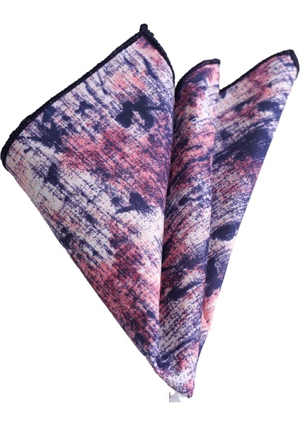 Lacivert Yavruağzı Özel Tasarım Pamuk Yaka Mendili