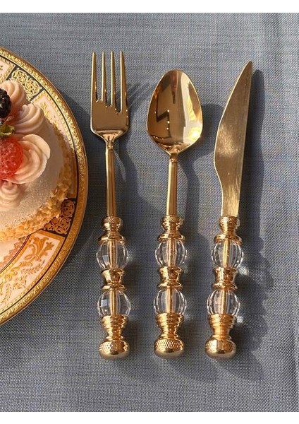 Rustik Titanyum Gold Çatal Kaşık Bıçak Takımı 18 Parça fiyatları
