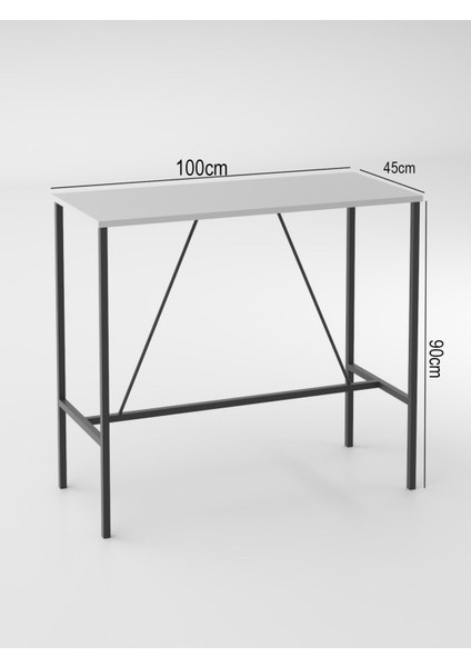 Beyaz Bar Mutfak Masası / Yemek Masası 1058B